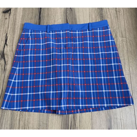 Tory Burch Golf Skort in Red, Blue, White Plaid, Size XL, MSRP $130 - Picture 1 of 10